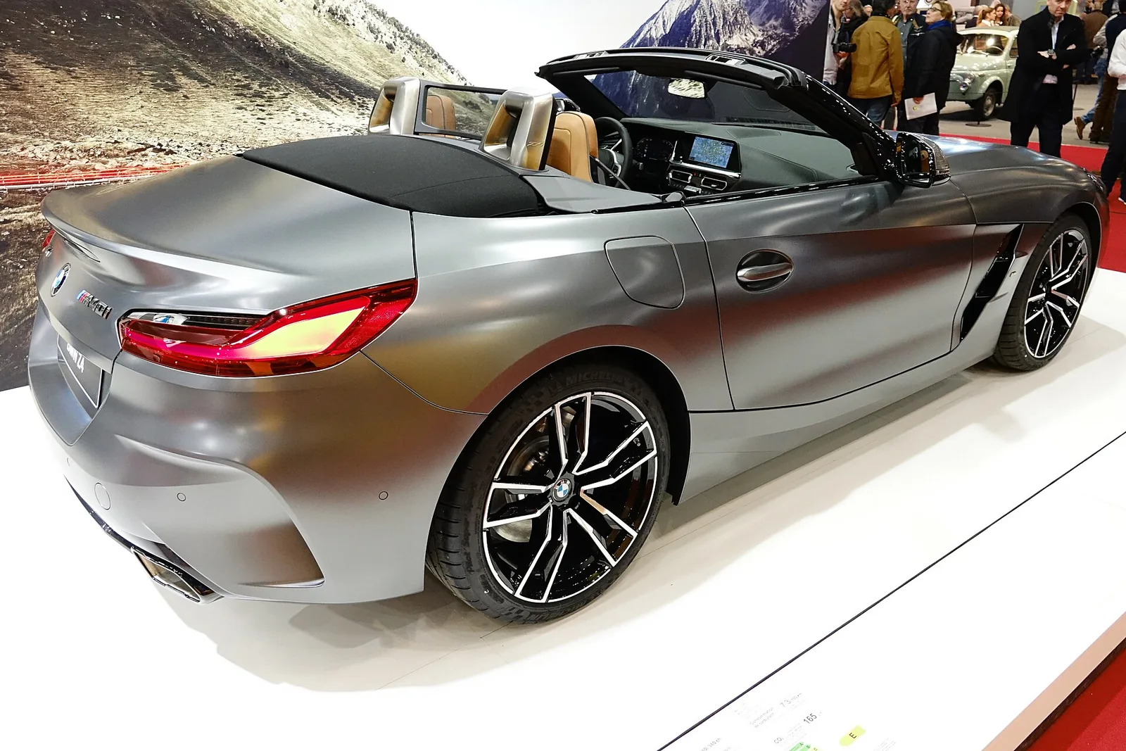 BMW Z4 G29 rear three-quarter view with the roof open