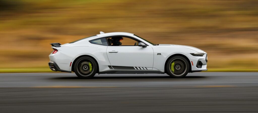 Ford Mustang EcoBoost side profile in motion