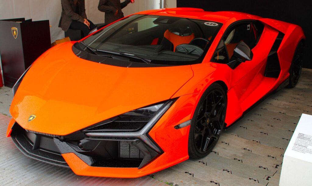 Lamborghini Revuelto orange side profile
