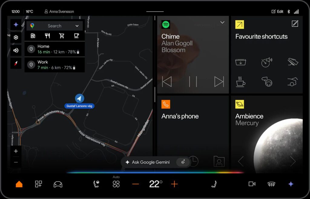Polestar 4 dashboard and infotainment display