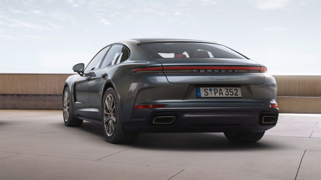 Porsche Panamera rear three-quarter view