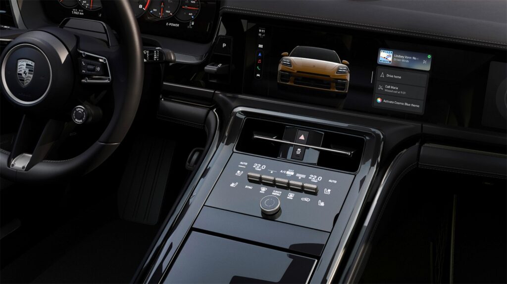 Porsche Panamera center console and compact gear selector