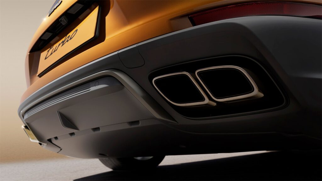 Porsche Panamera exhaust tailpipe detail
