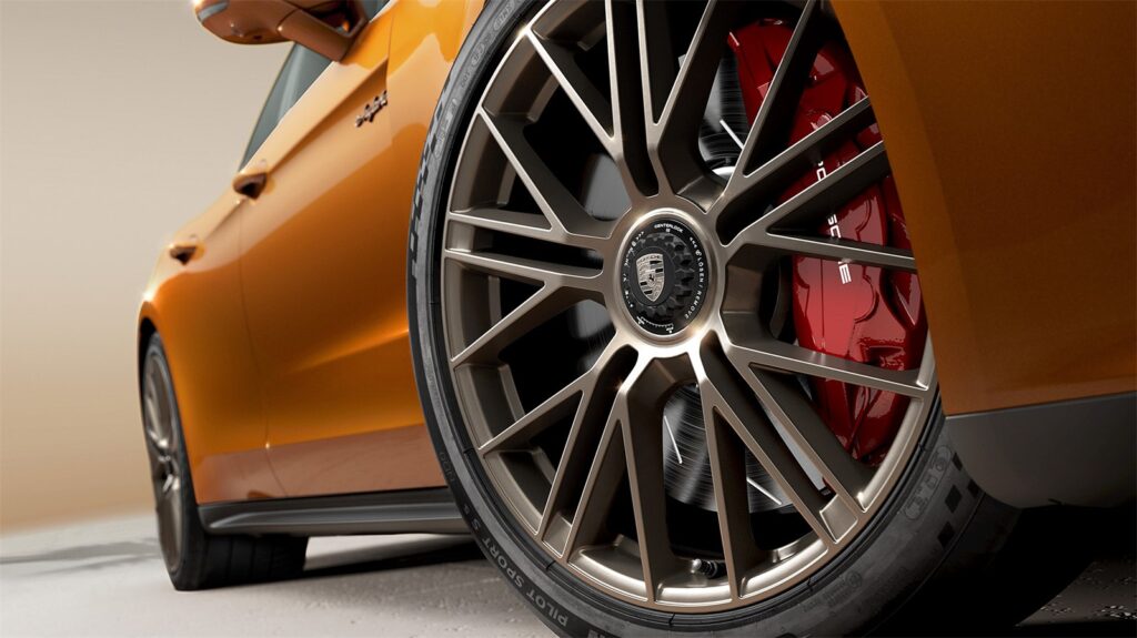 Porsche Panamera wheel and brake detail