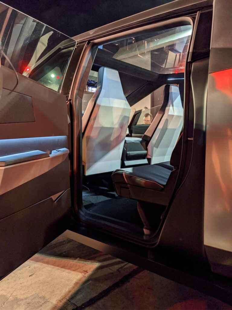 Tesla Cybertruck rear seats
