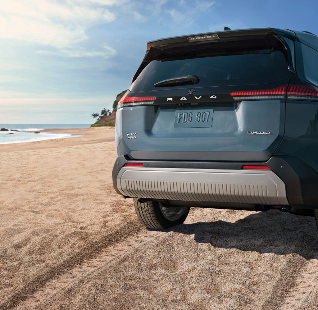 2026 Toyota RAV4 rear three-quarter view