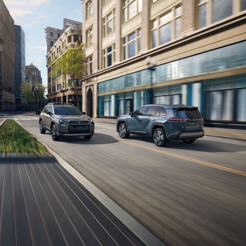 2026 Toyota RAV4 driving in city setting
