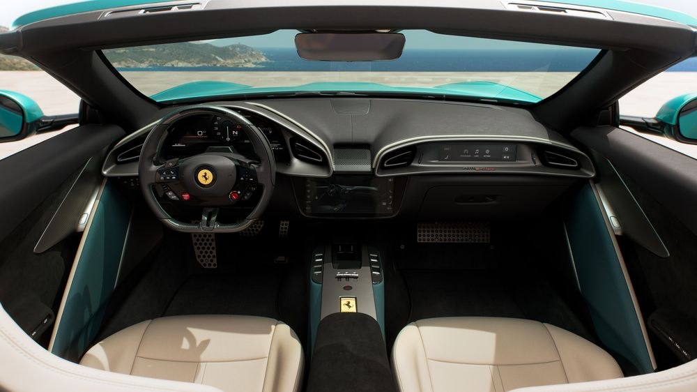 Ferrari Amalfi Spider driver cockpit and steering wheel layout