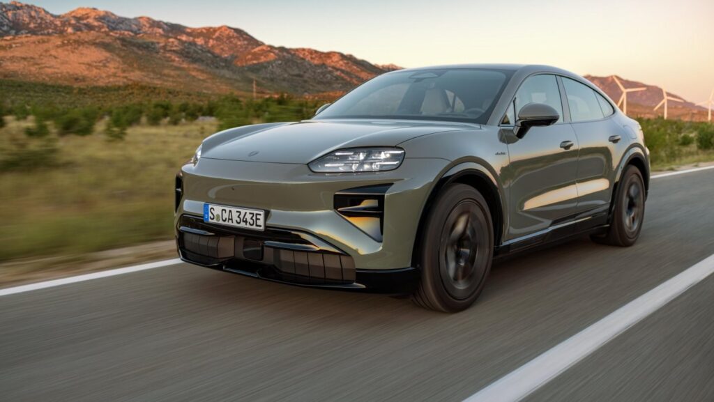 Porsche Cayenne S Coupe Electric front driving view