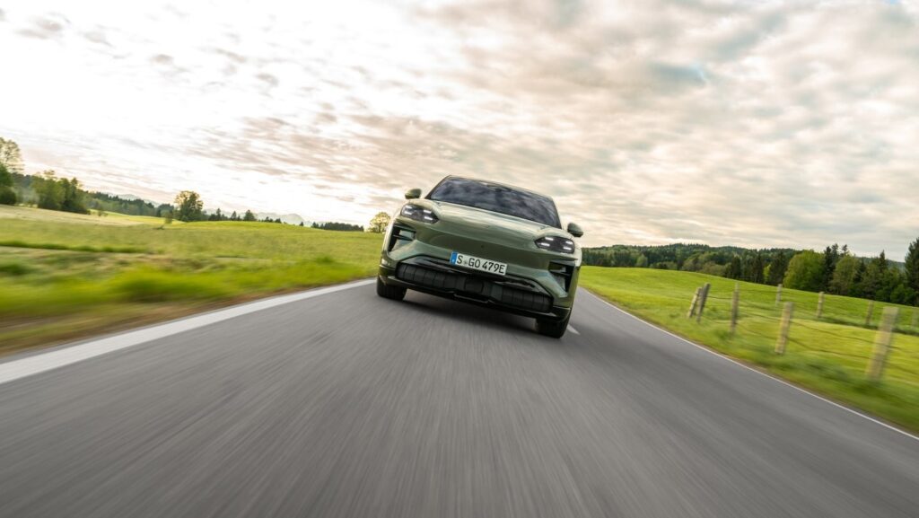 Porsche Cayenne Turbo Electric front driving view
