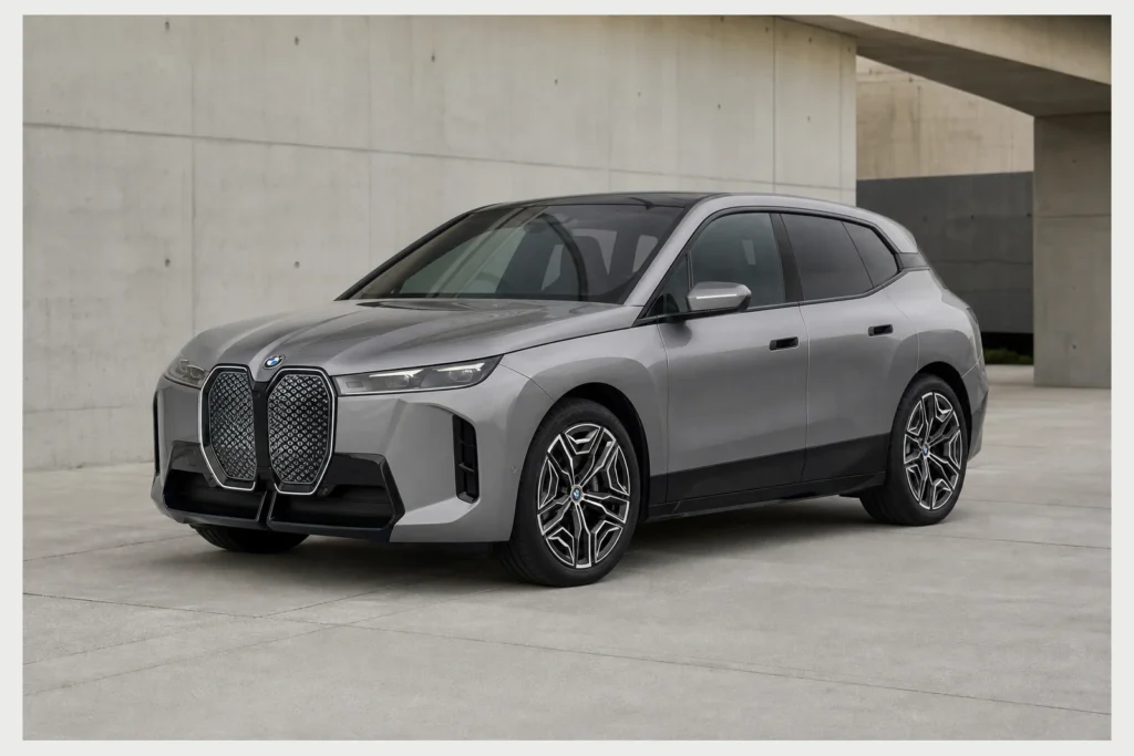 BMW iX front three-quarter view