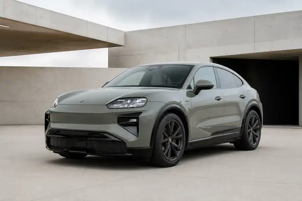 Porsche Cayenne Electric front three-quarter view