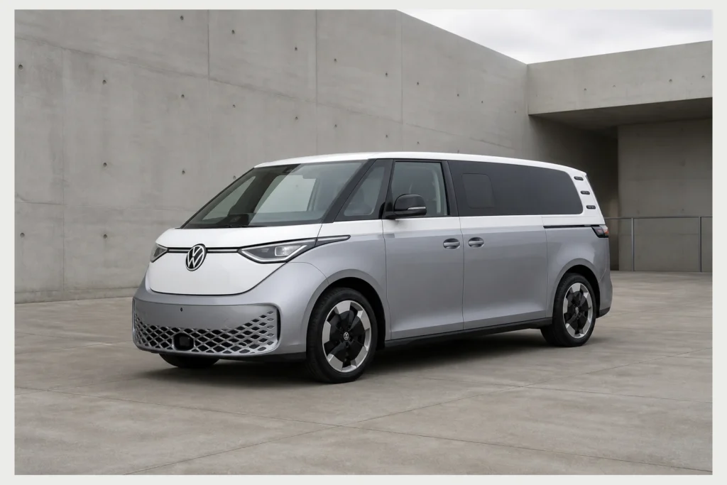 Volkswagen ID. Buzz front three-quarter view