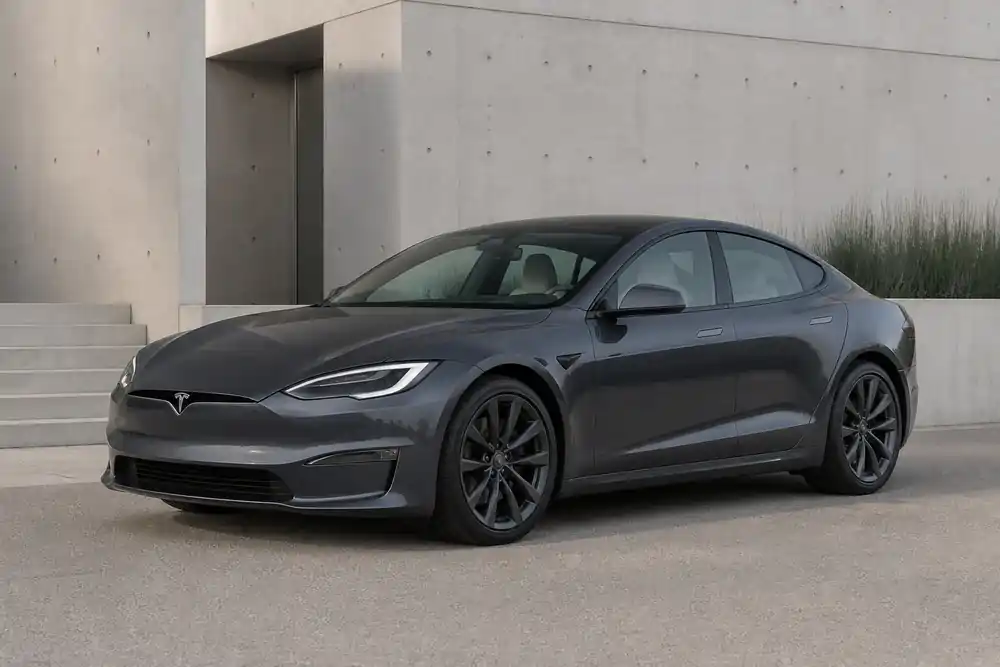 Tesla Model S front three-quarter view