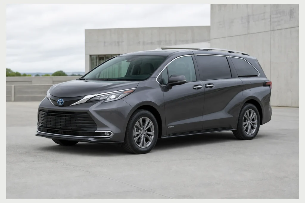 Toyota Sienna front three-quarter view