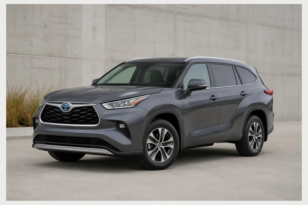 Toyota Highlander front three-quarter view
