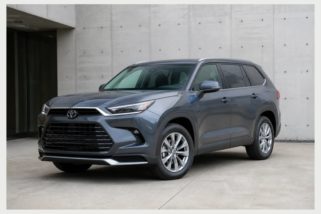 Toyota Grand Highlander front three-quarter view