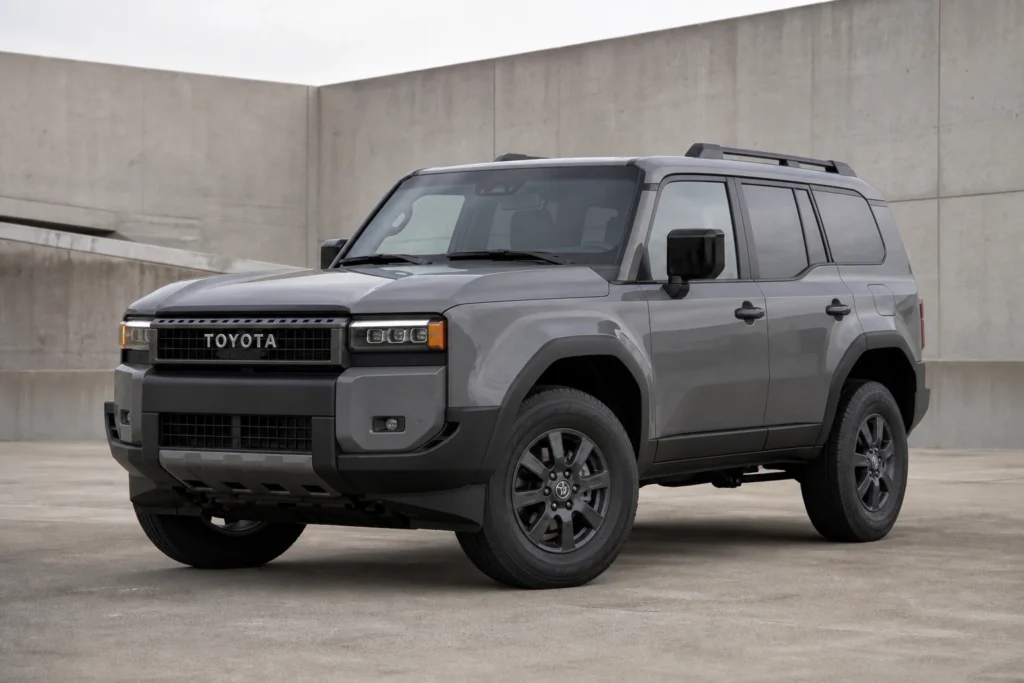 Toyota Land Cruiser front three-quarter view
