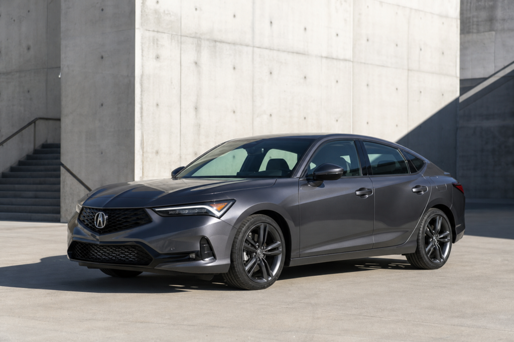 Acura Integra liftback in a front three-quarter view
