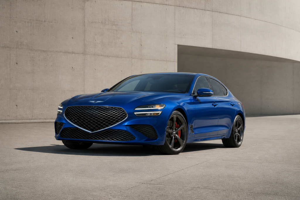 2026 Genesis G70 sport sedan in a front three-quarter view