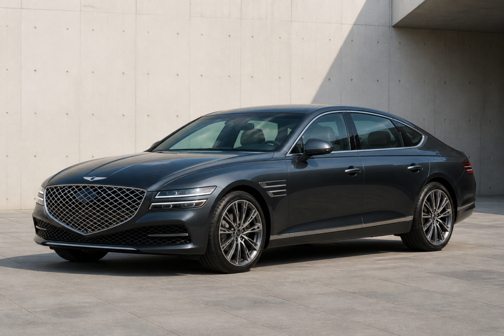 2026 Genesis G80 luxury sedan in a front three-quarter view