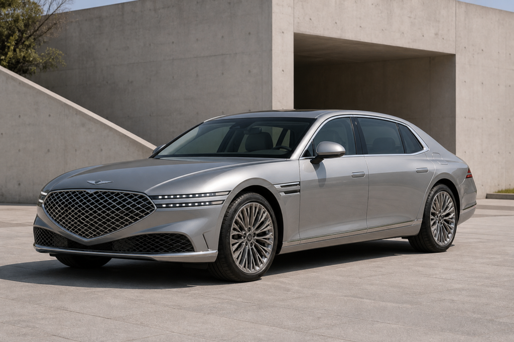 2026 Genesis G90 flagship sedan in a front three-quarter view