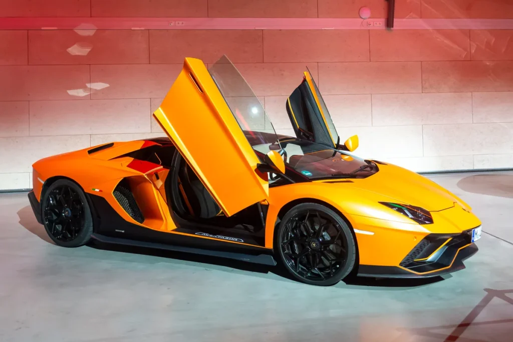 Lamborghini Aventador with scissor doors open