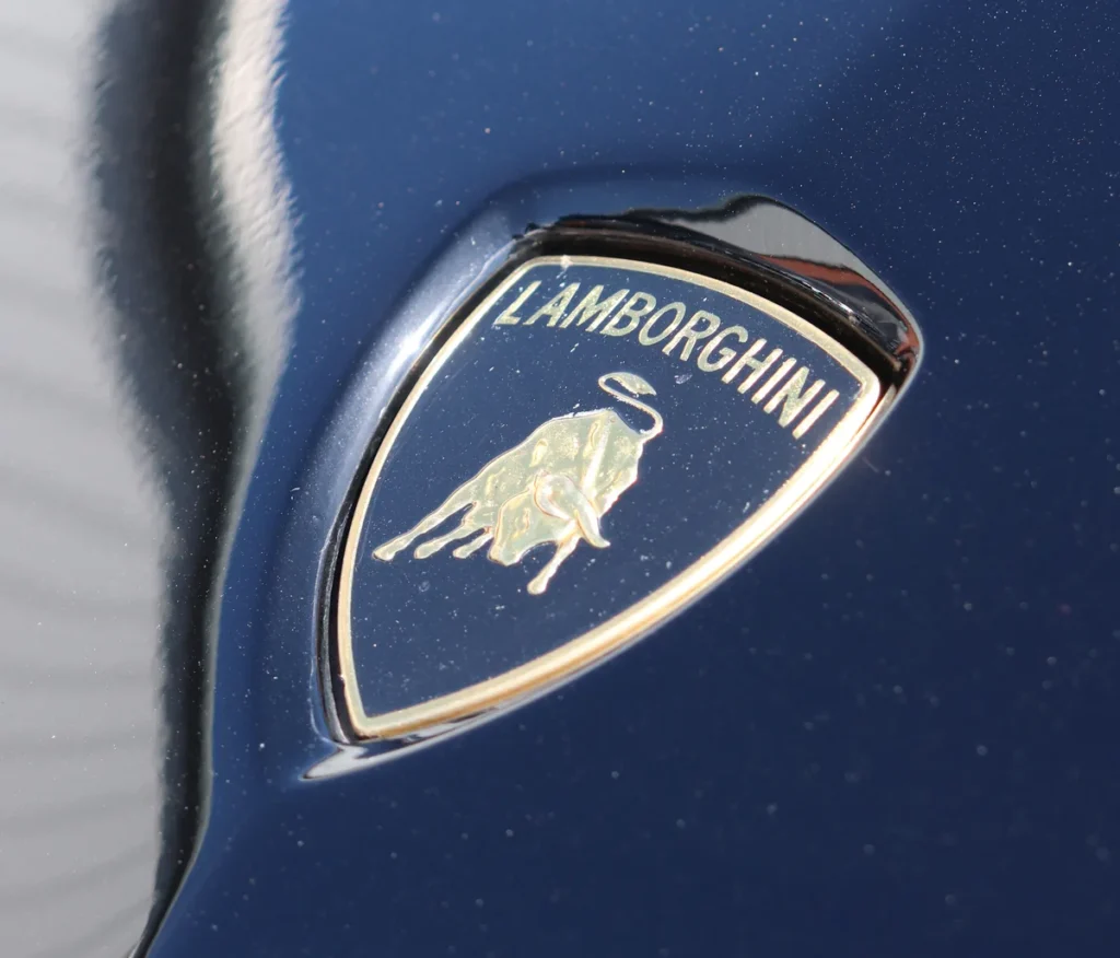 Lamborghini Aventador front badge detail