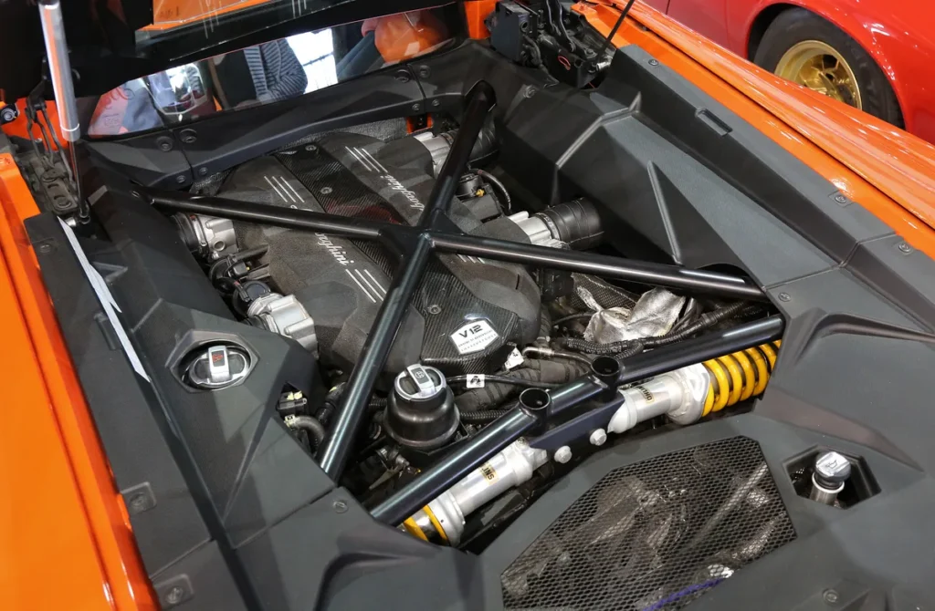 Lamborghini Aventador V12 engine bay