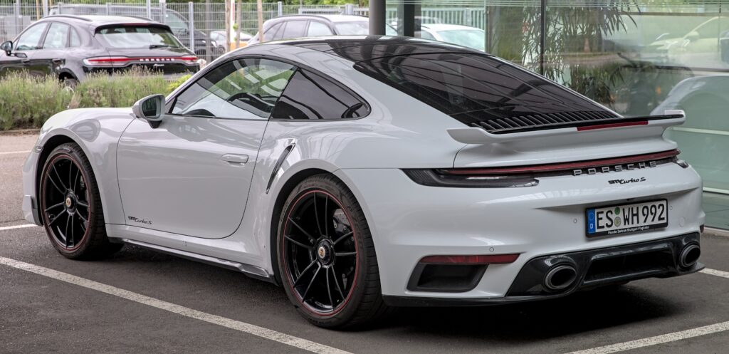Porsche 911 Turbo S front three-quarter view