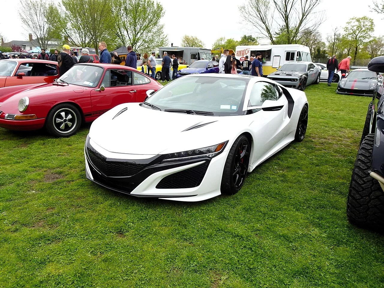 White Acura NSX at a car gathering