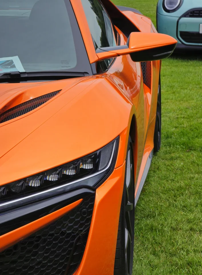 2019 Honda NSX headlight and mirror detail