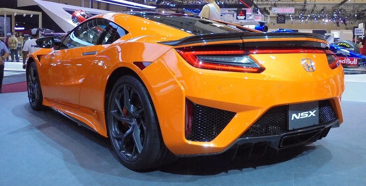 Orange 2019 Honda NSX rear quarter