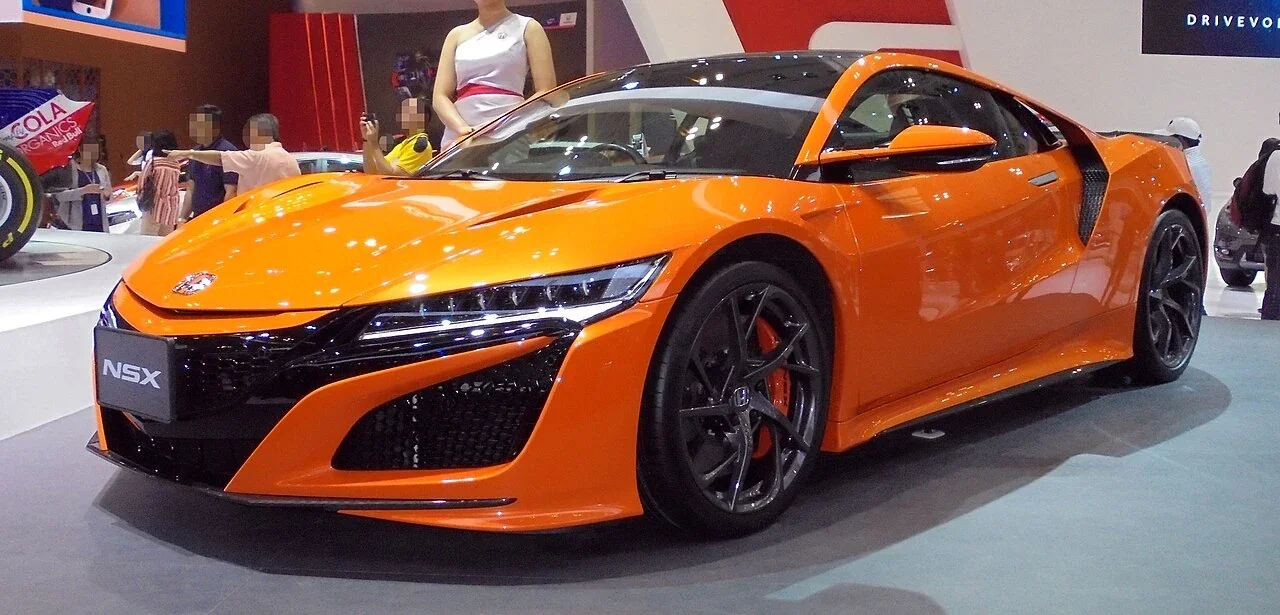 Orange 2019 Honda NSX front three-quarter
