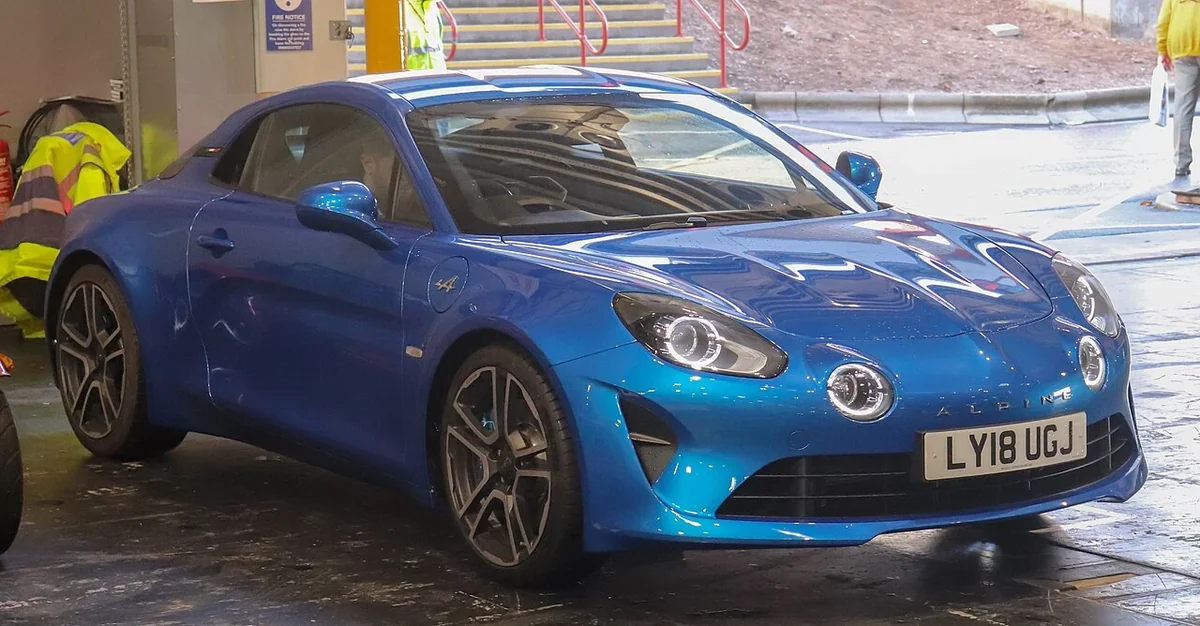 Alpine A110 Premiere Edition at a display