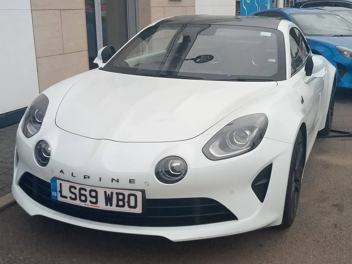 White Alpine A110 Pure front three-quarter view