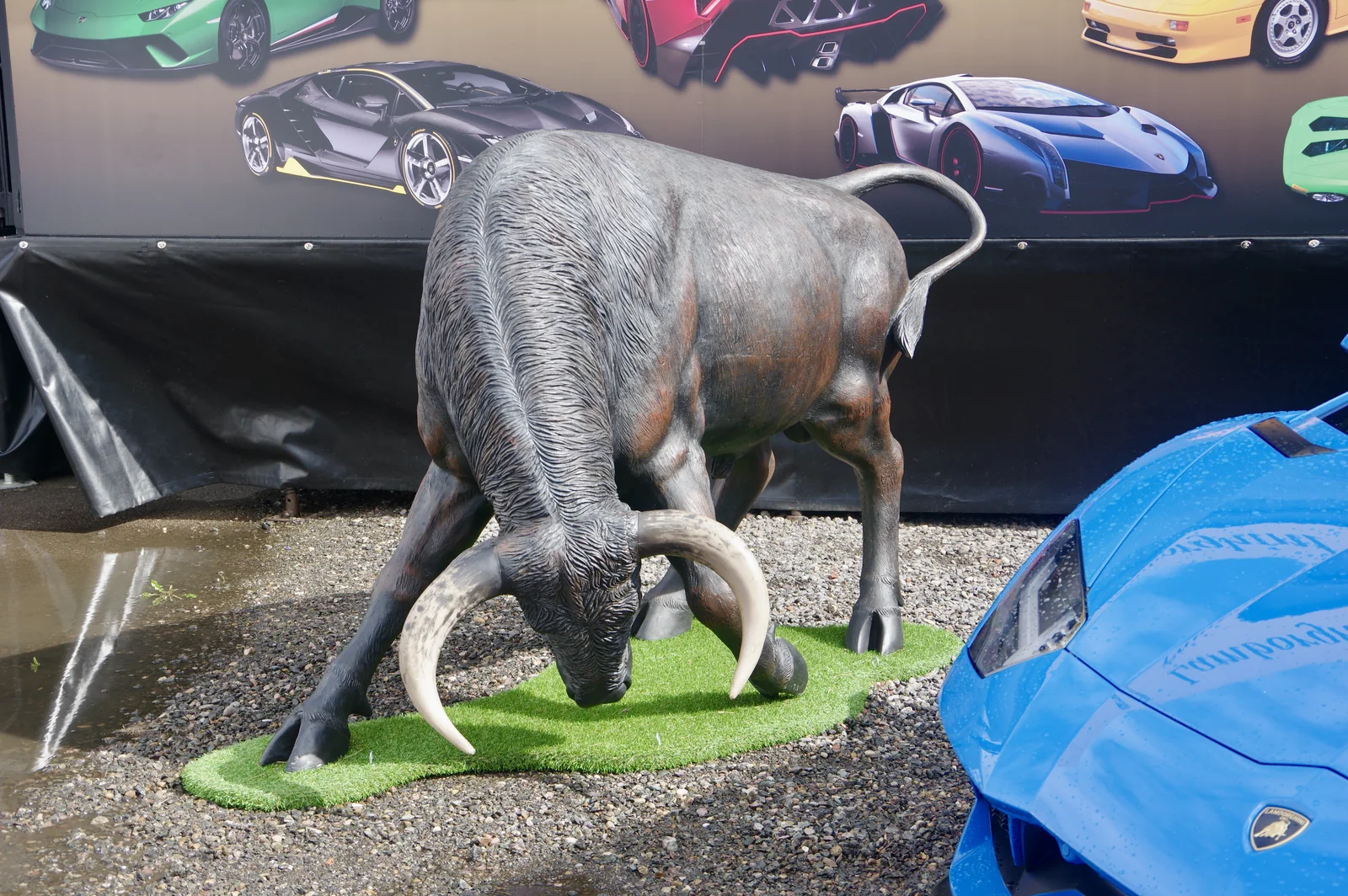 Lamborghini bull sculpture representing the brand’s aggressive performance identity