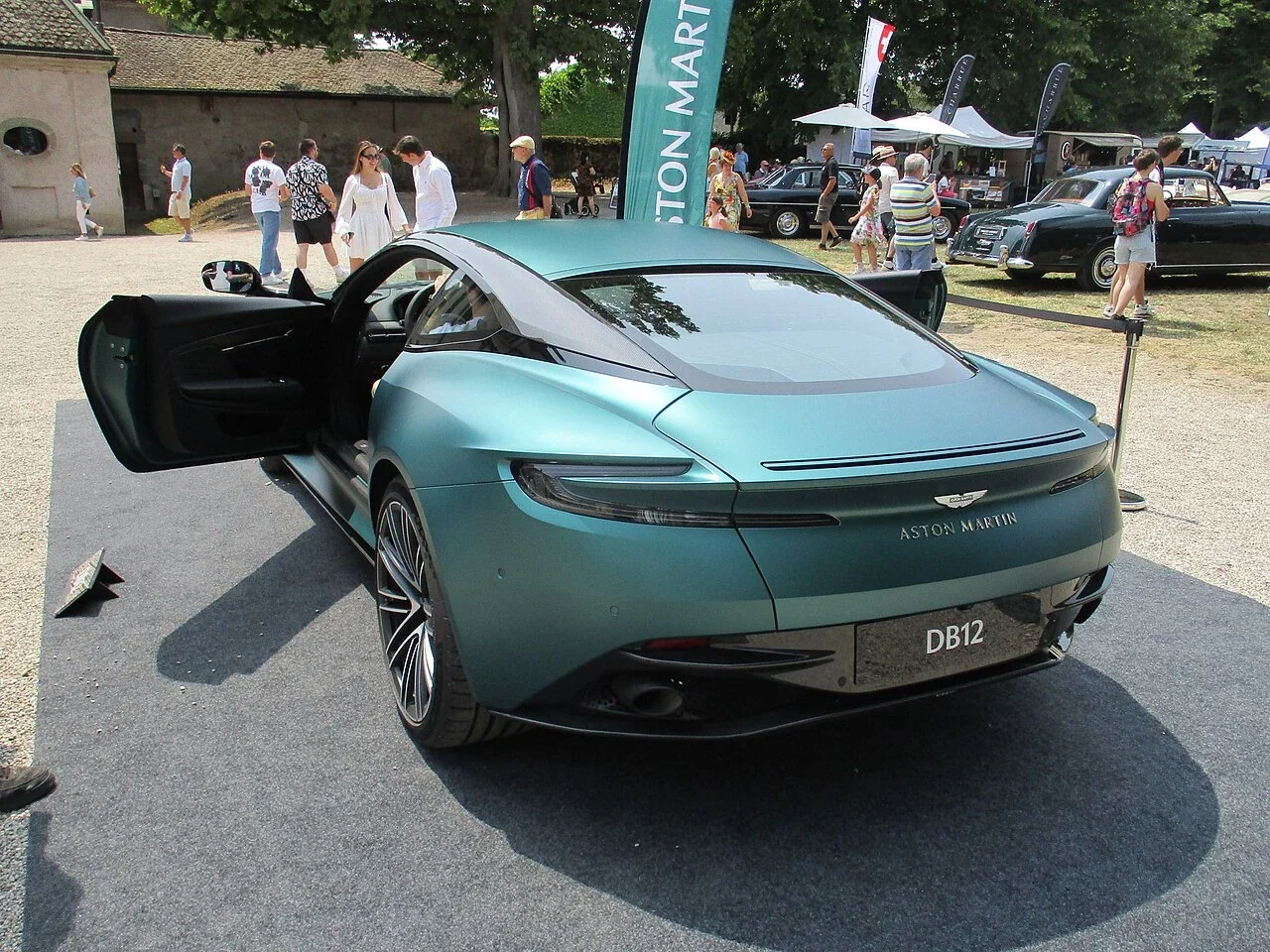 Aston Martin DB12 rear with both doors open