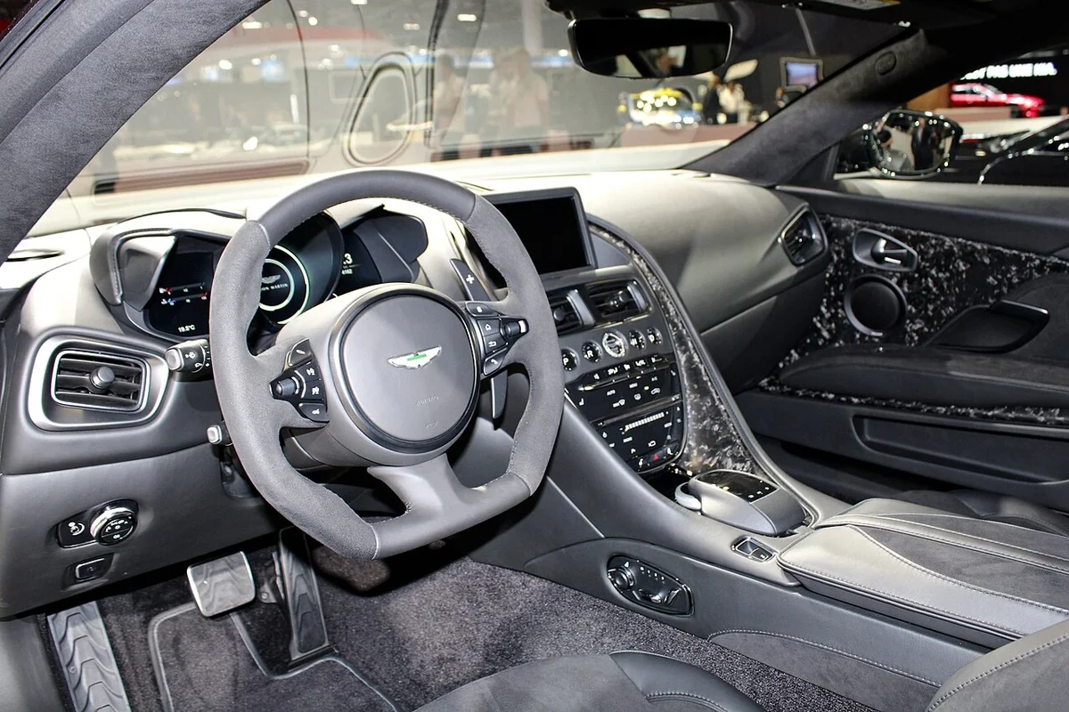 Aston Martin DBS Superleggera interior at Paris 2018
