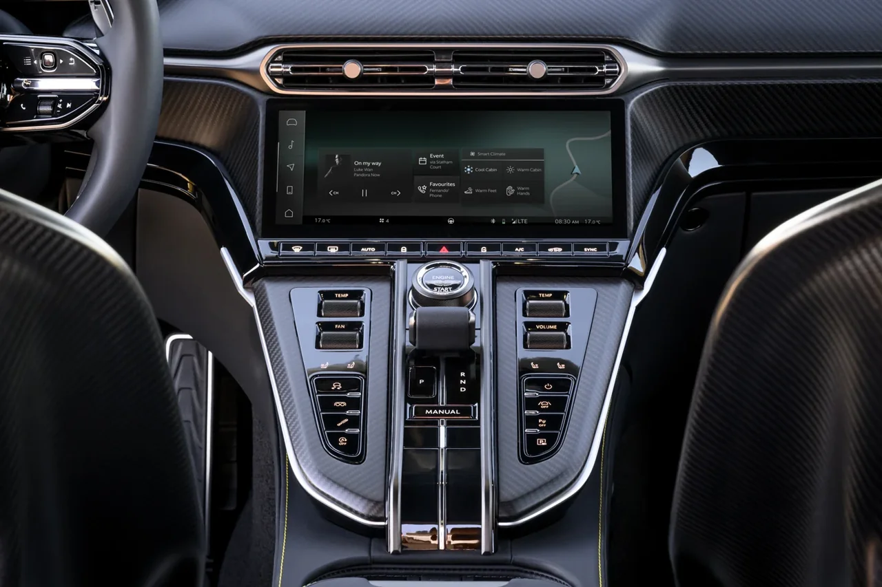 Aston Martin Vantage dashboard and physical centre-console controls