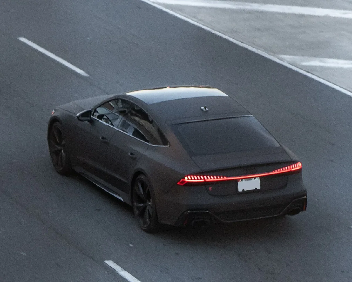C8 Audi RS 7 rear on an urban road