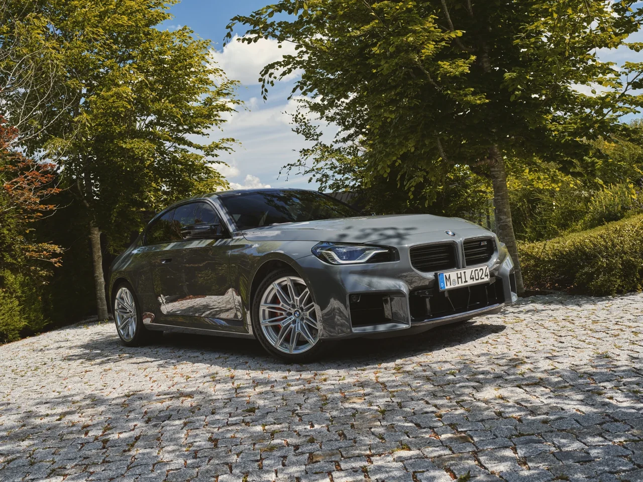 Grey refreshed BMW M2 G87 front view