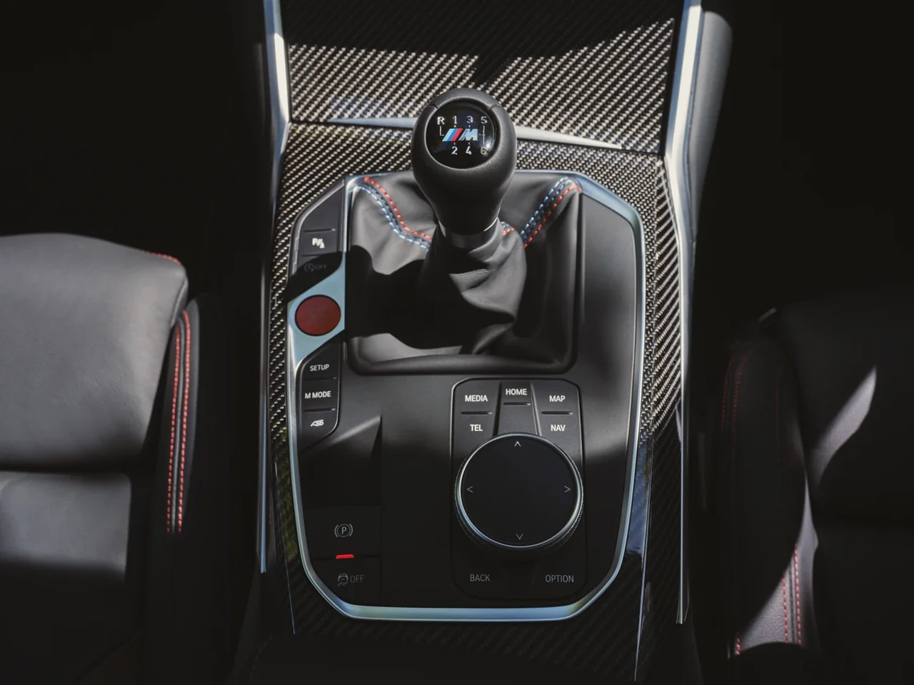 BMW M2 six-speed manual gear lever and centre console