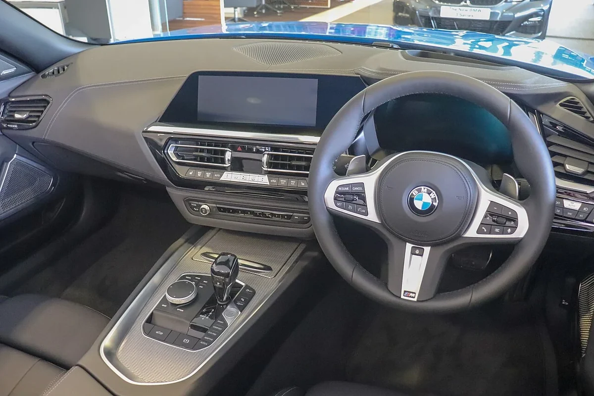 Early BMW Z4 M40i right-hand-drive automatic cockpit