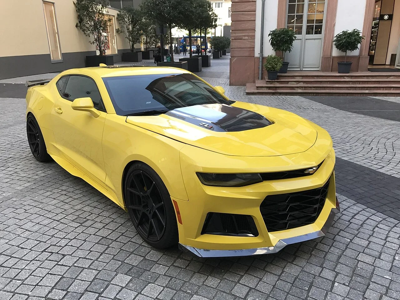 Yellow sixth-generation Camaro ZL1 front quarter