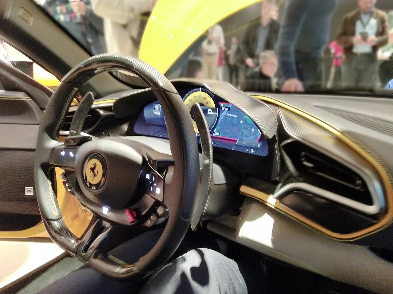 Ferrari 296 GTB steering wheel and digital driver display