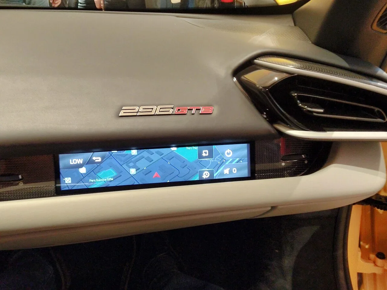 Ferrari 296 GTB passenger display and dashboard