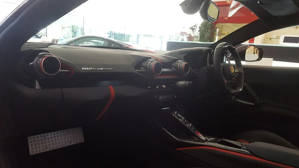 Ferrari 812 Superfast right-hand-drive dashboard and steering wheel