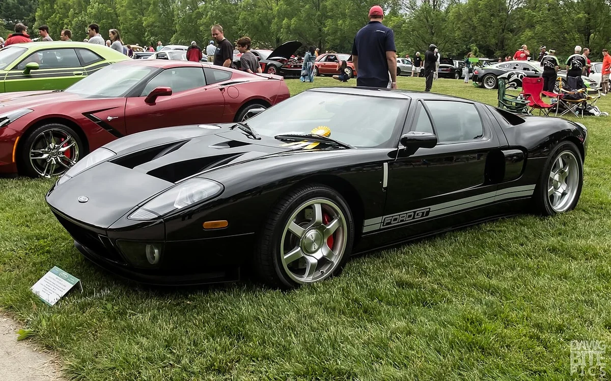 Black 2005 Ford GT front three-quarter view