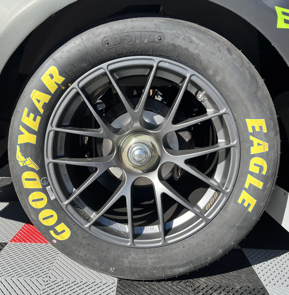 NASCAR Next Gen single-lug center-lock wheel close-up